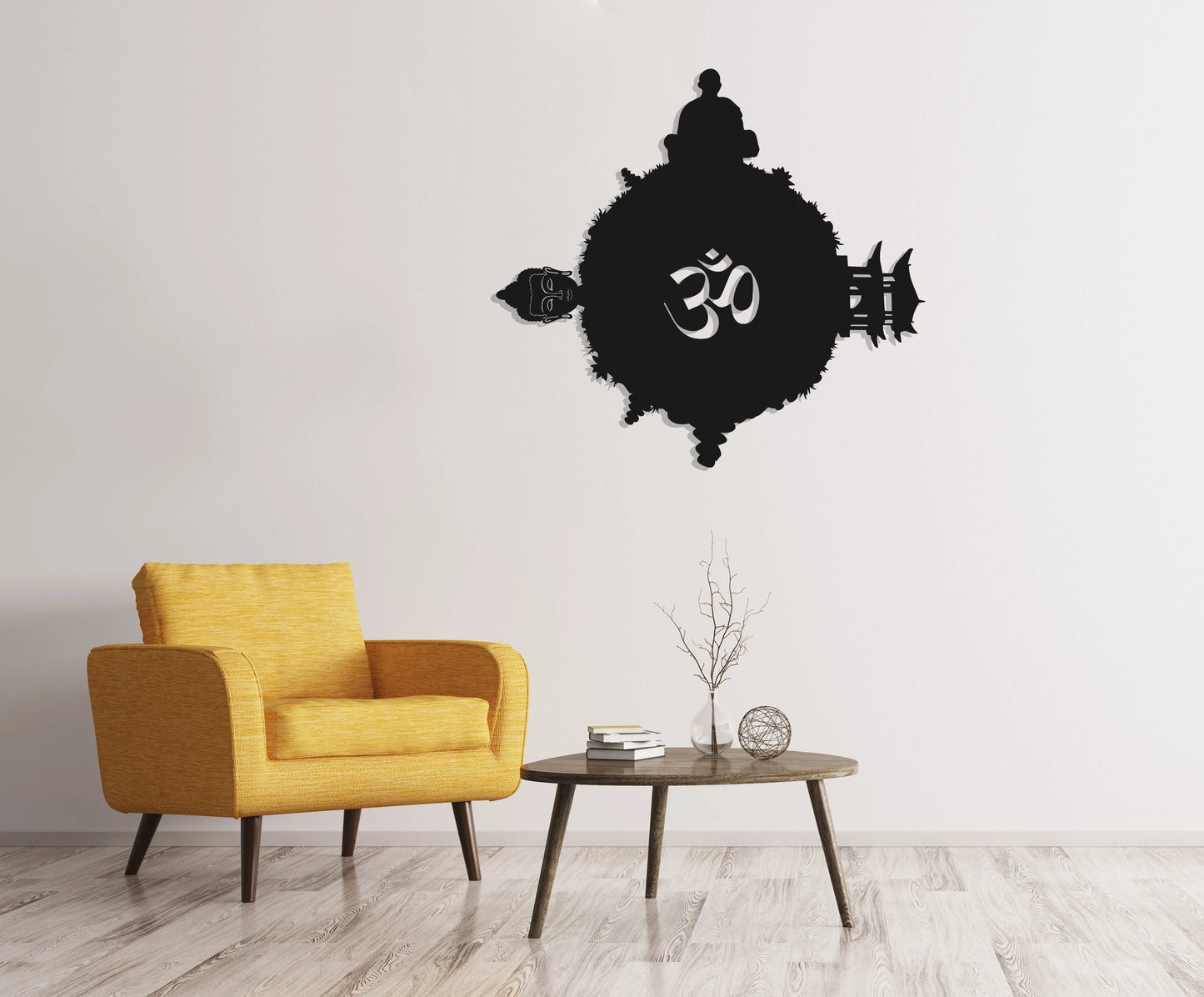 Buddha Circle Metal Wall Decor, Om, Home Decor, Housewarming Gift, Yoga Studio Decor, Metal Wall Art, Metal Laser Cut Metal Signs Custom Gift Ideas