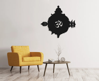 Buddha Circle Metal Wall Decor, Om, Home Decor, Housewarming Gift, Yoga Studio Decor, Metal Wall Art, Metal Laser Cut Metal Signs Custom Gift Ideas