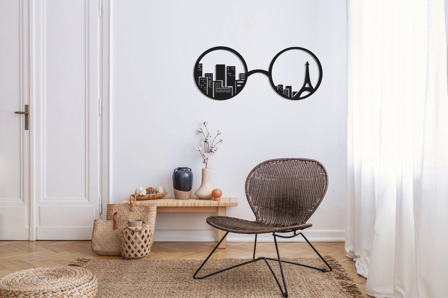 Eiffel Tower Paris Metal Wall Decor, Metal Wall Art, Housewarming Gift, Metal Art, Minimalist Wall Decor, Living Room Office Decor,, Metal Laser Cut Metal Signs Custom Gift Ideas