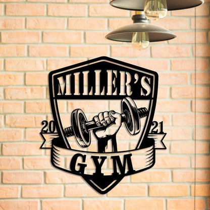 Personalized Metal Gym Sign, Fitness Center, Cross Fit, Wedding, Anniversary Art Gift For Him her, Metal Laser Cut Metal Signs Custom Gift Ideas