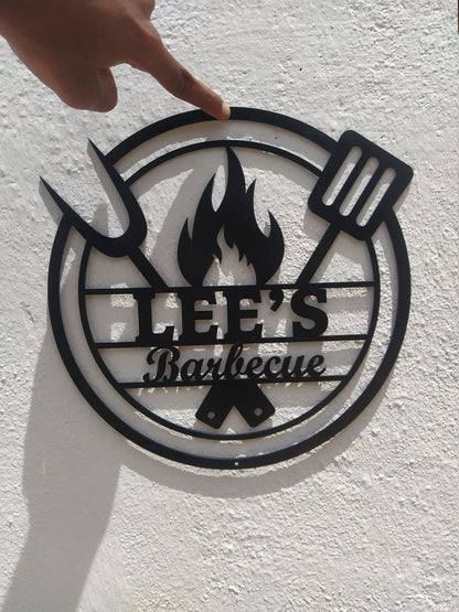 Personalized Bbq Sign For Dad, Custom Barbecue Patio Sign, Outdoor, Bbq Home Decor, Housewarming Gift, Labor Day, Metal Wall Art, Laser Cut Metal Signs Custom Gift Ideas