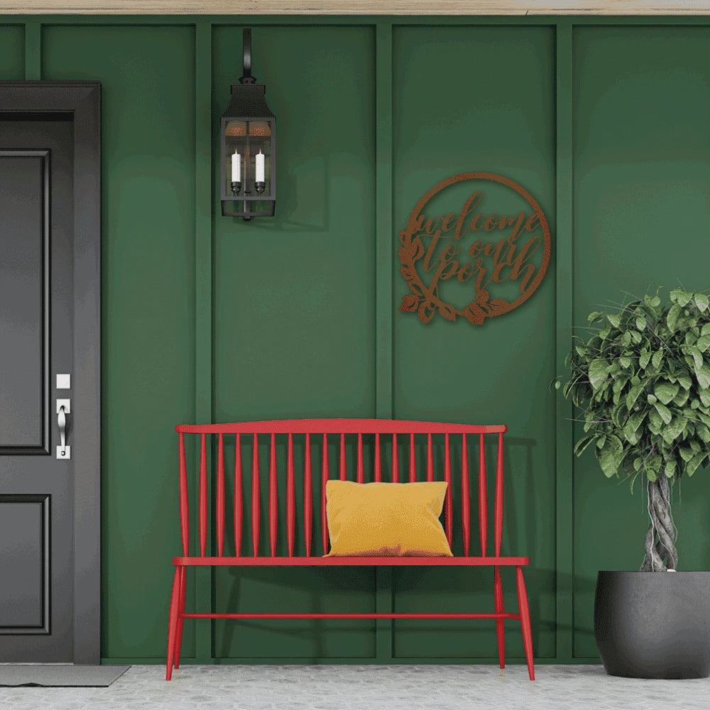 Welcome to Our Porch Steel Art Wall Decor Laser Cut Metal Signs Custom Gift Ideas