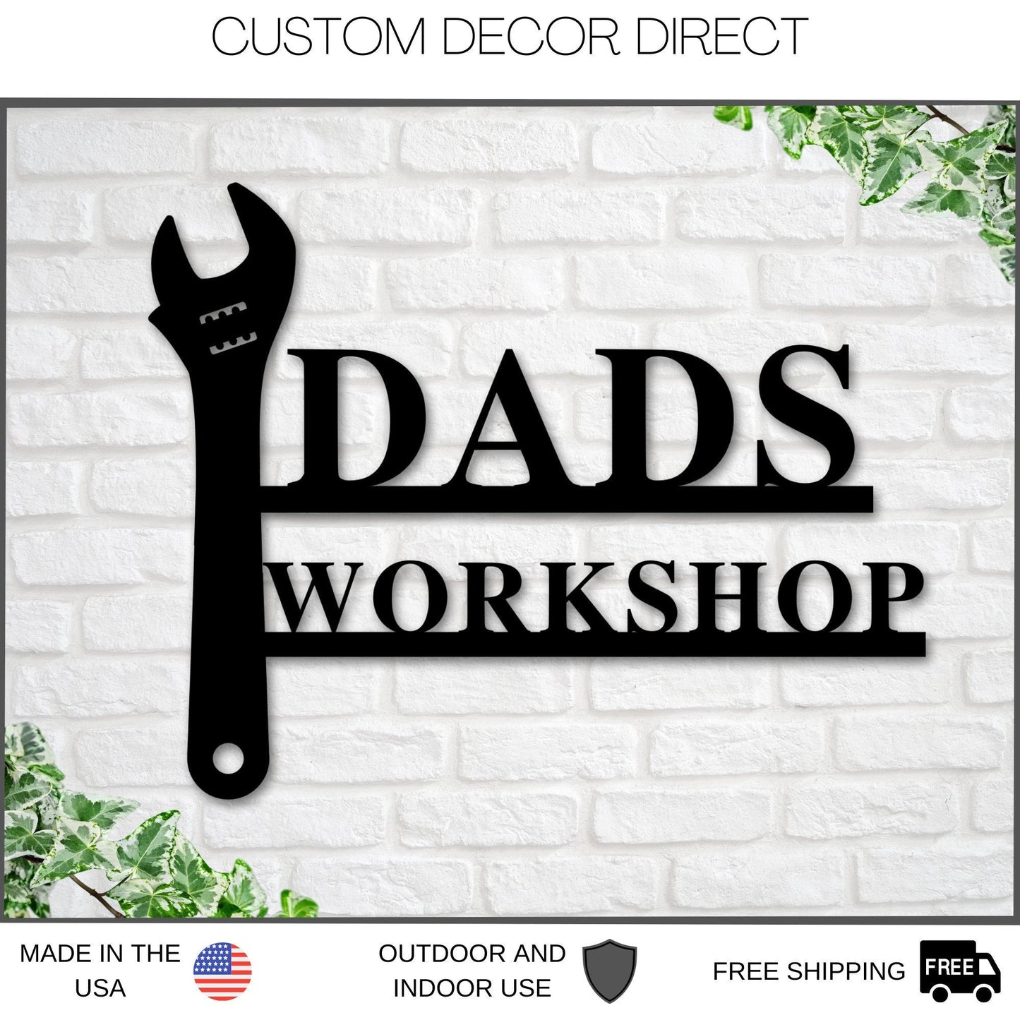 Papa's Workshop Sign In A Saw Blade, Crescent Wrench & Hammer Art, Gifts For Papa, Woodworker Sign, Custom Workshop Sign, Gift For Papa Laser Cut Metal Signs Custom Gift Ideas-2