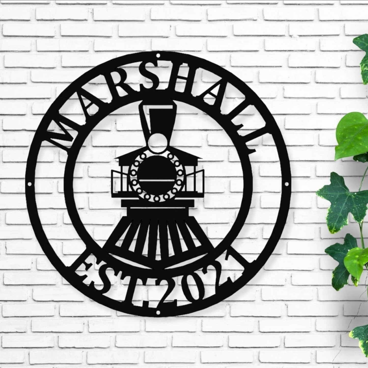 Personalized Train Sign Cut Metal Sign Metal House Sign