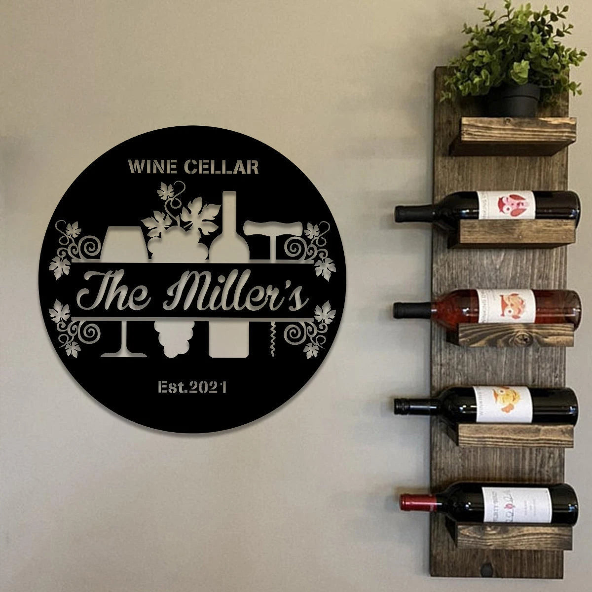 Personalized Grape Cellar Wine Metal Bar Sign, Custom Pub, Tap, Lounge, Caf, Home Wall Decor, Wedding, Anniversary Art Gift For Him her, Metal Laser Cut Metal Signs Custom Gift Ideas