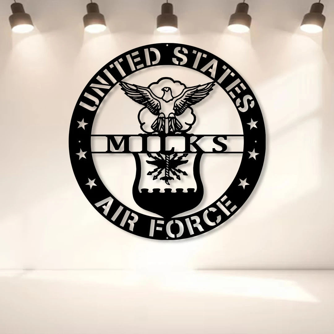 Personalized Name Us Air Force Veteran Metal Sign, Custom Military Metal Art, Metal Laser Cut Metal Signs Custom Gift Ideas