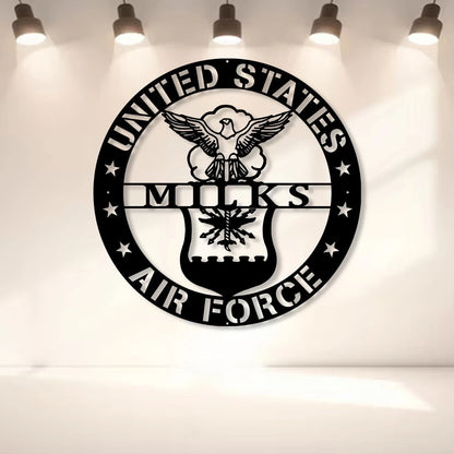 Personalized Name Us Air Force Veteran Metal Sign, Custom Military Metal Art, Metal Laser Cut Metal Signs Custom Gift Ideas