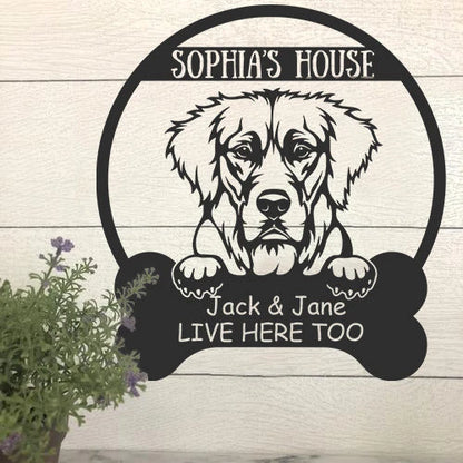 Dog's House Dog Lovers Personalized Metal Sign Laser Cut Metal Signs Custom Gift Ideas