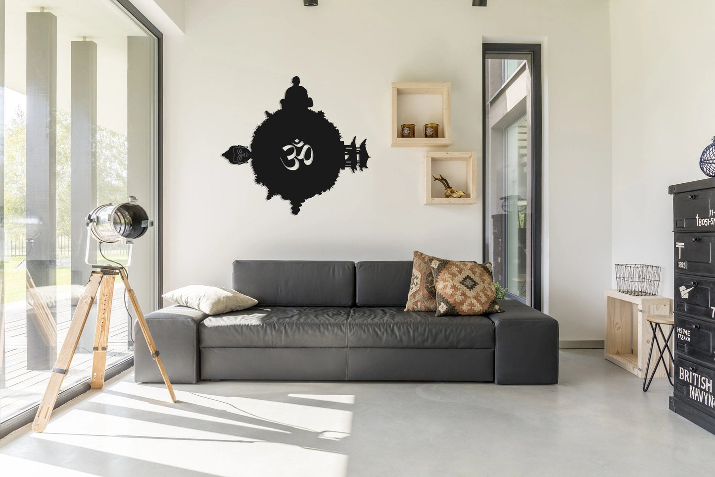 Buddha Circle Metal Wall Decor, Om, Home Decor, Housewarming Gift, Yoga Studio Decor, Metal Wall Art, Metal Laser Cut Metal Signs Custom Gift Ideas