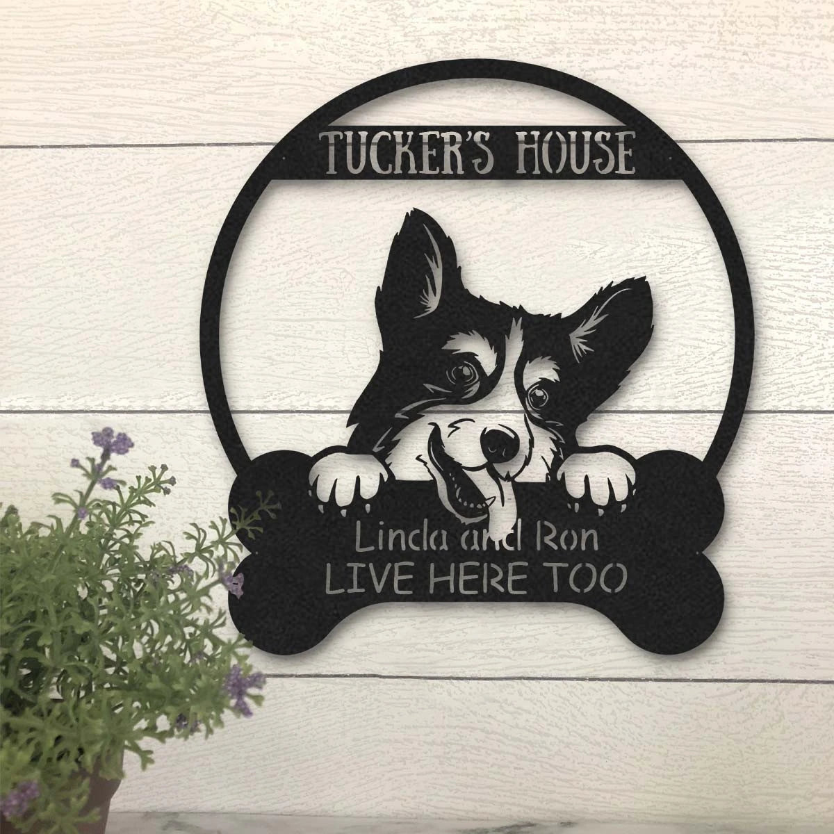 Corgi Dog Lovers Funny Personalized Metal House Sign Laser Cut Metal Signs Custom Gift Ideas