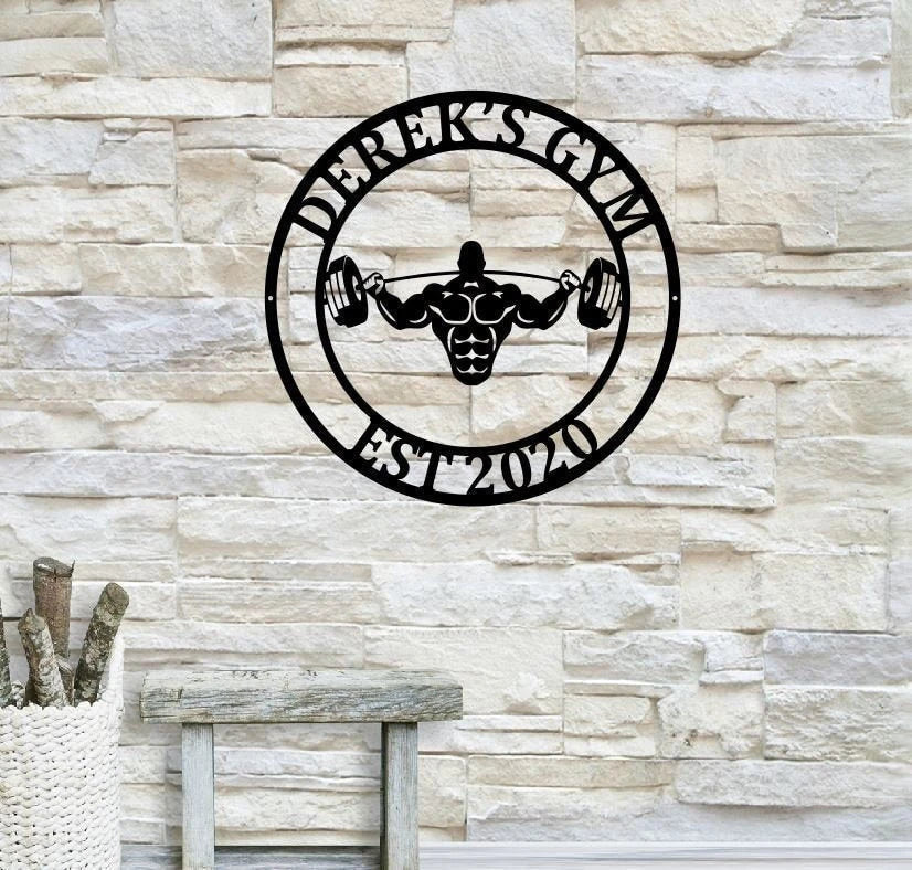 Personalized Metal Home Gym Sign, Gym Wall Decor, Metal Wall Decor, Home Gym Decor, Personalized Home Decor, Metal Wall Art, Laser Cut Metal Signs Custom Gift Ideas