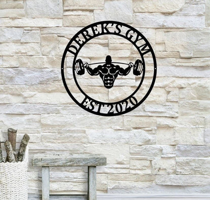 Personalized Metal Home Gym Sign, Gym Wall Decor, Metal Wall Decor, Home Gym Decor, Personalized Home Decor, Metal Wall Art, Laser Cut Metal Signs Custom Gift Ideas