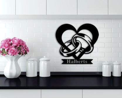 Personalized Family Name Monogram Sign, Metal Monogram Sign, Monogram Initial & Name Sign, Housewarming Gift, Wedding Gift, Door Hanger Sign, Metal Laser Cut Metal Signs Custom Gift Ideas