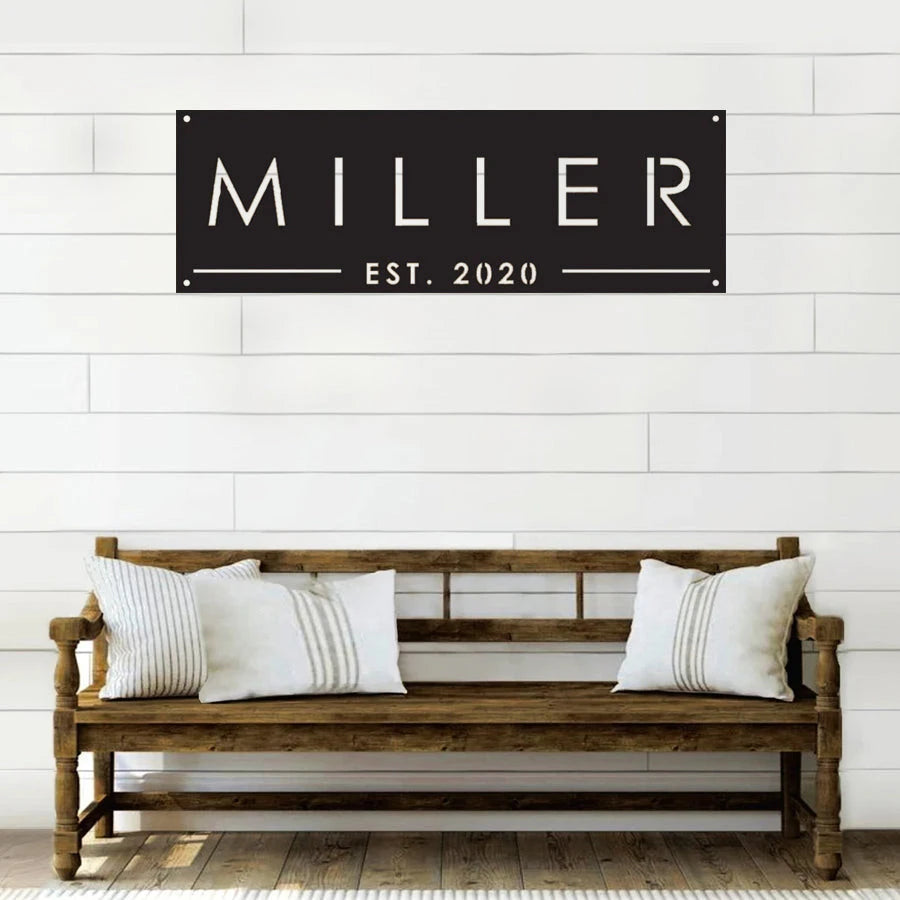Family Name Est Metal Sign