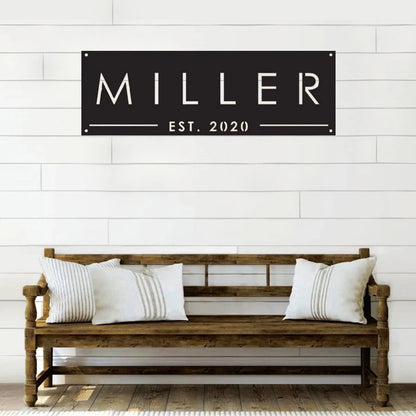 Family Name Est Metal Sign