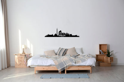 Rome City Silhouette Metal Wall Art, Rome Collosseum Metal Wall Decor, Housewarming Gift, Home Living Room Decoration, Wall Hangings,, Metal Laser Cut Metal Signs Custom Gift Ideas
