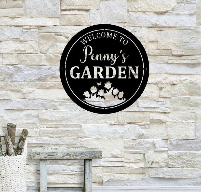 Personalized Garden Metal Art, Outdoor Metal Art, Garden Metal Art, Garden Sign, Outdoor Home Decor, Custom Garden Sign, Laser Cut Metal Signs Custom Gift Ideas