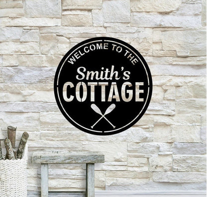 Personalized Family Name Metal Sign, Housewarming Gift, Cottage Sign, Wedding Gift, Metal Monogram Sign, Laser Cut Metal Signs Custom Gift Ideas