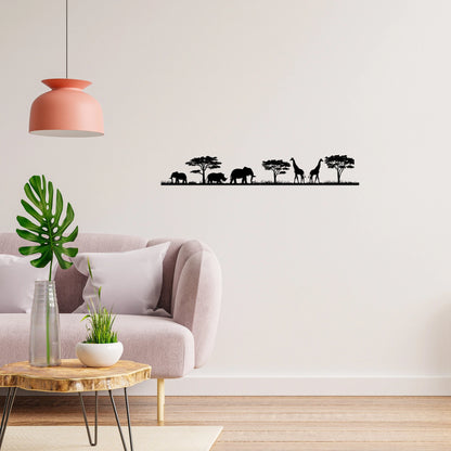 Safari Animals Metal Wall Decor, Elephant Giraffe Metal Wall Art, Africa Animals Wall Decor, Office Living Room Bedroom Patio Wall Decor, Metal Laser Cut Metal Signs Custom Gift Ideas