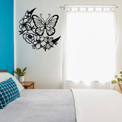 Butterfly And Floral Moon Cut Metal Sign Laser Cut Metal Signs Custom Gift Ideas