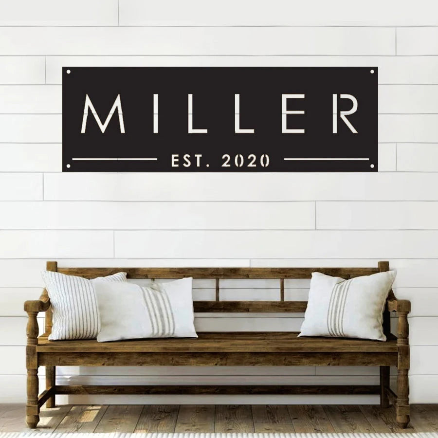 Family Name Est Metal Sign