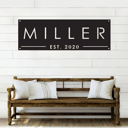 Family Name Est Metal Sign