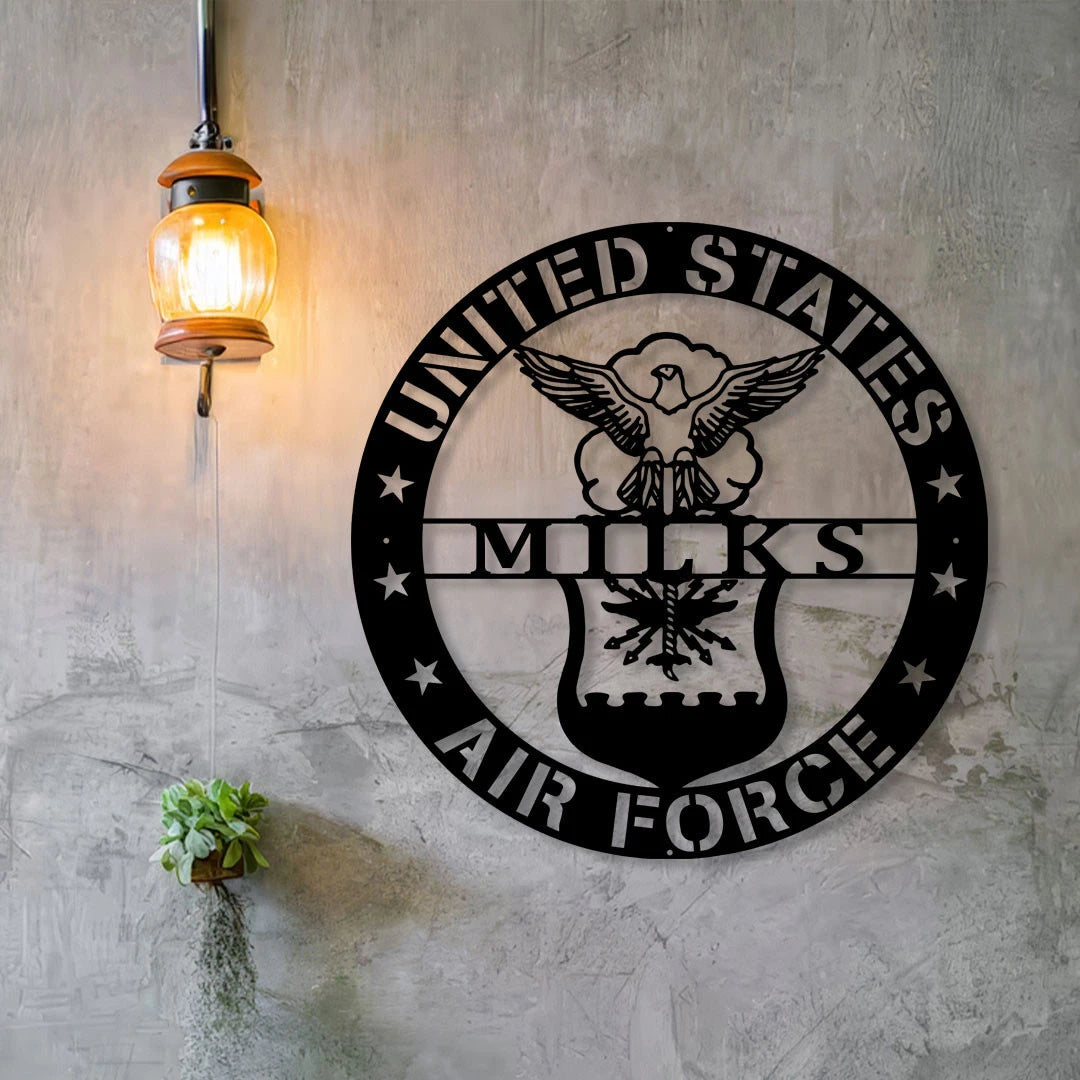 Personalized Name Us Air Force Veteran Metal Sign, Custom Military Metal Art, Metal Laser Cut Metal Signs Custom Gift Ideas