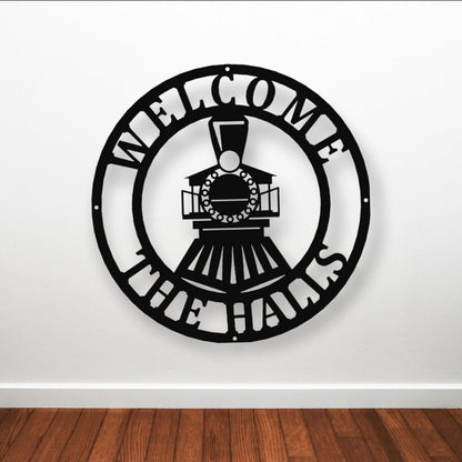 Personalized Train Sign Cut Metal Sign Metal House Sign