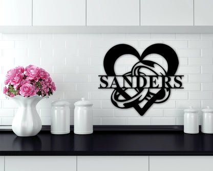 Personalized Family Name Monogram Sign, Metal Monogram Sign, Monogram Initial & Name Sign, Housewarming Gift, Wedding Gift, Door Hanger Sign, Metal Laser Cut Metal Signs Custom Gift Ideas