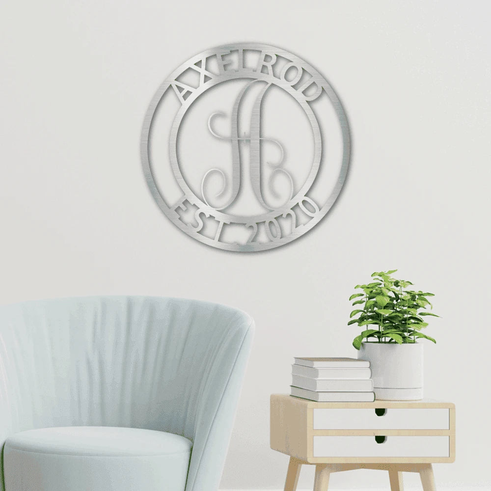 Personalized Family Name Steel Art Wall Decor Metal Name Sign Laser Cut Metal Signs Custom Gift Ideas