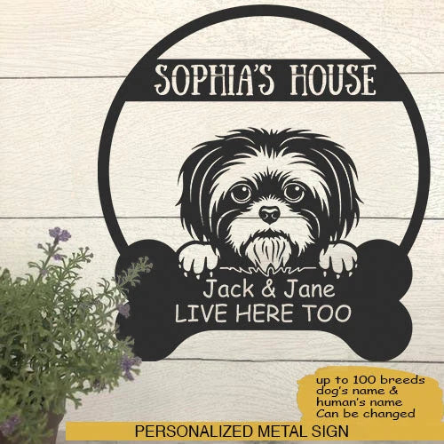 Dog's House Dog Lovers Personalized Metal Sign Laser Cut Metal Signs Custom Gift Ideas