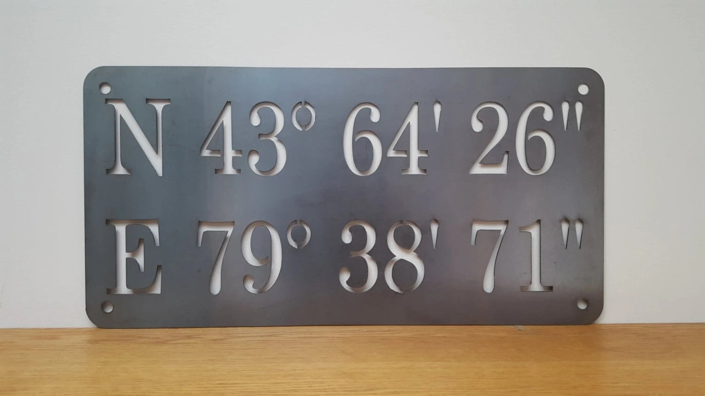 Custom Gps Coordinates Sign Latitude Longitude Signs Laser Cut Metal Signs Custom Gift Ideas