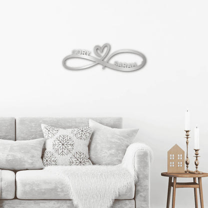 Personalized Infinity Couples Monogram Steel Art Wall Dcor Metal Name Sign Laser Cut Metal Signs Custom Gift Ideas