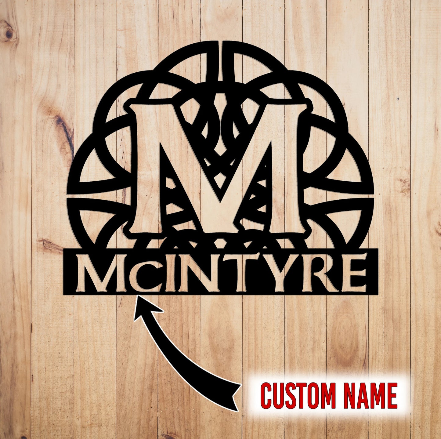 Celtic Knot Monogram Sign, Custom Celtic Name, Irish Wedding Gift, Celtic Housewarming Gift, Celtic Wedding Gift Laser Cut Metal Signs Custom Gift Ideas