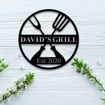 Personalized Backyard Bbq Metal Sign, Outdoor Wall Decor, Metal Wall Decor, Bbq Metal Decor, Personalized Home Decor, Metal Wall Art Laser Cut Metal Signs Custom Gift Ideas