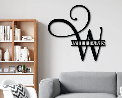 Metal Monogram Sign, Last Name Sign, Family Name Sign, Housewarming Gift, Metal Wall Art, Door Hanger, Wedding Gift, Personalized Sign, Sign Laser Cut Metal Signs Custom Gift Ideas