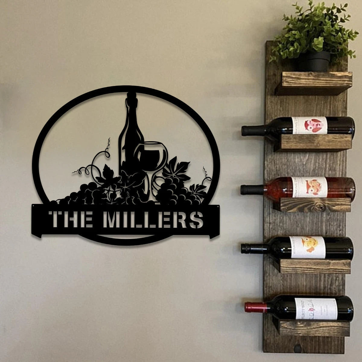 Personalized Grape Cellar Wine Metal Bar Sign, Custom Pub, Tap, Lounge, Caf, Home Wall Decor, Wedding, Anniversary Art Gift For Him her, Metal Laser Cut Metal Signs Custom Gift Ideas
