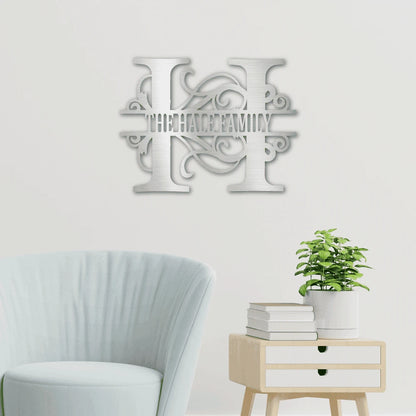 Personalized Split Letter Monogram Steel Art Wall Decor Metal Name Sign Laser Cut Metal Signs Custom Gift Ideas
