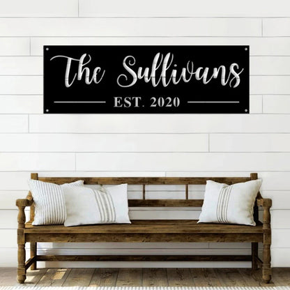 Family Name Metal Sign