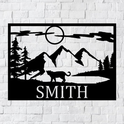 Personalized Family Name Metal Sign, Housewarming Gift, Door Hanger, Wedding Gift, Nature Metal Monogram Sign, Nature Metal Sign, Laser Cut Metal Signs Custom Gift Ideas
