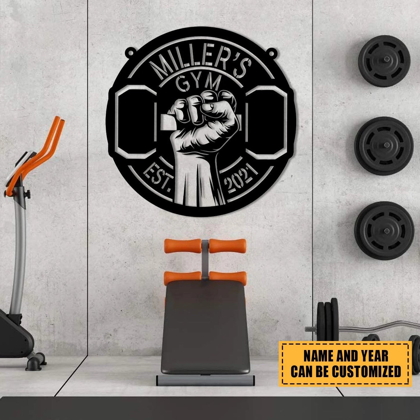 Personalized Metal Gym Sign, Custom Fitness Center, Cross Fit Club, Home Wall Decor, Metal Laser Cut Metal Signs Custom Gift Ideas