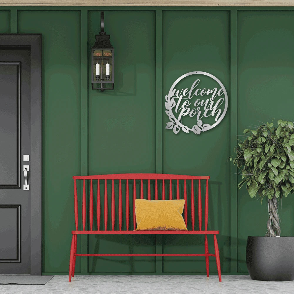 Welcome to Our Porch Steel Art Wall Decor Laser Cut Metal Signs Custom Gift Ideas
