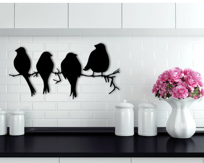 Metal Bird Wall Art, Birds On A Branch, Custom Birds On A Wire, Metal Wall Art, Bird Home Decor, Personalized Metal Wall Art Custom Bird Art, Metal Laser Cut Metal Signs Custom Gift Ideas