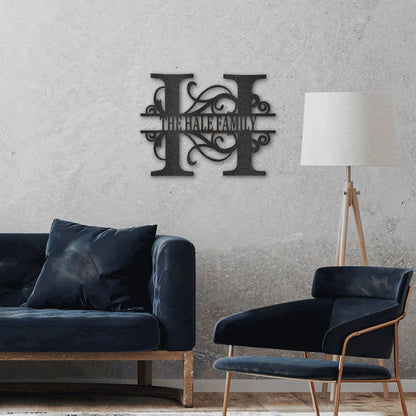 Personalized Split Letter Monogram Steel Art Wall Decor Metal Name Sign Laser Cut Metal Signs Custom Gift Ideas
