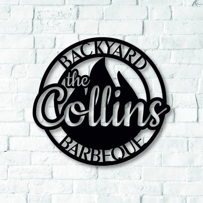 Personalized Backyard Bbq Metal Sign, Outdoor Wall Decor, Metal Wall Decor, Bbq Metal Decor, Personalized Home Decor, Metal Wall Art Laser Cut Metal Signs Custom Gift Ideas