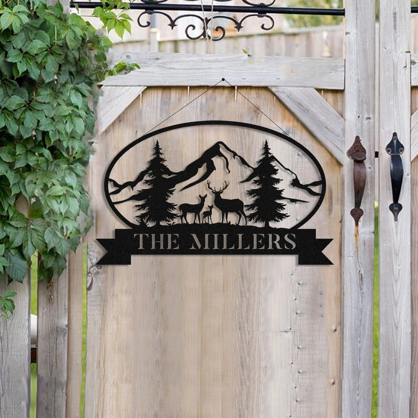 Personalized Family Name Deer Hunting Hunter Metal Sign Monogram, Custom Outdoor Farm, Cabin, Lodge, Camp, Wall Decor, Art Gift For Him, Metal Laser Cut Metal Signs Custom Gift Ideas