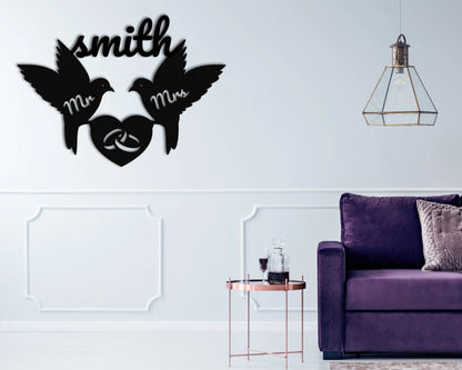 Personalized Family Name Monogram Sign, Metal Monogram Sign, Monogram Initial & Name Sign, Housewarming Gift, Wedding Gift, Door Hanger Sign, Metal Laser Cut Metal Signs Custom Gift Ideas