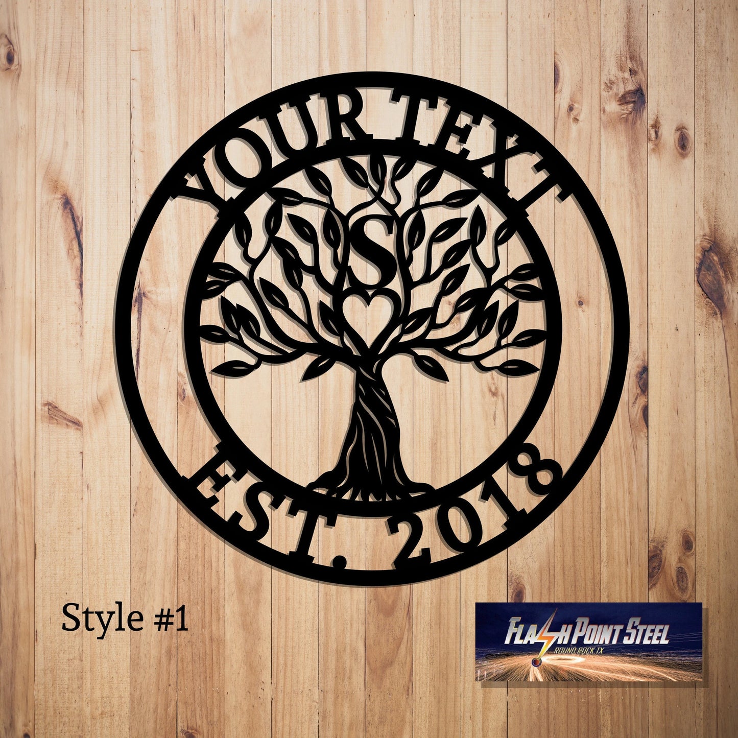 Family Name Sign, Tree Of Life Sign, Wall Decor, Plasma Cut Steel Sign ,custom Monogram,wreath, Welcome Sign, Personalized Sign, Home Decor Laser Cut Metal Signs Custom Gift Ideas