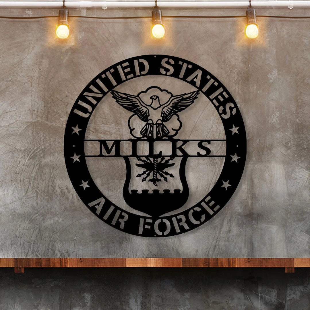 Personalized Name Us Air Force Veteran Metal Sign, Custom Military Metal Art, Metal Laser Cut Metal Signs Custom Gift Ideas