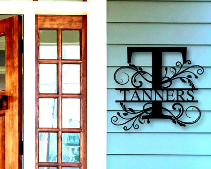 Personalized Family Name Metal Sign, Housewarming Gift, Metal Monogram Sign, Door Hanger, Last Name Sign, Metal Wall Art, Wedding Gift Laser Cut Metal Signs Custom Gift Ideas